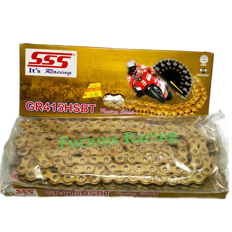 RANTAI MOTOR YAMAHA HONDA SSS GOLD RACING CHAIN GR415HSBT 122L 132L ...