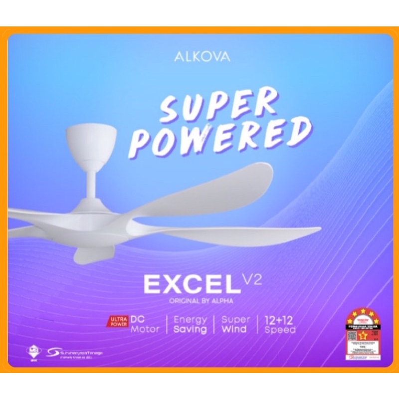 (NEW) 2022 ALKOVA EXCEL V2 5B 56/42 inches DC Remote Control Ceiling Fan Shopee Malaysia