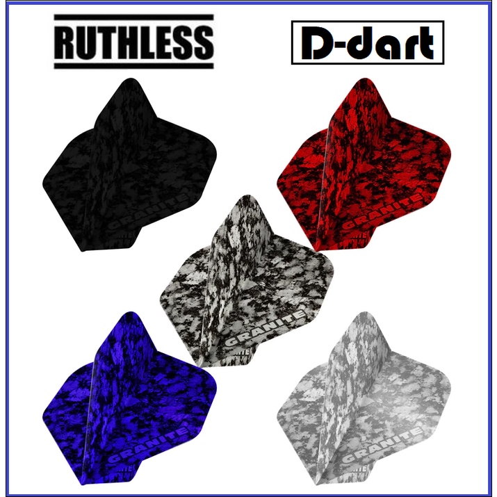Ruthless Dart Flights STANDARD Rock Hard Granite 100 Micron Darts