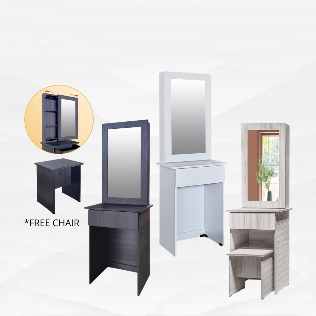 MODERN Meja Makeup Table Dressing Table With Mirror Vanity Table Meja ...