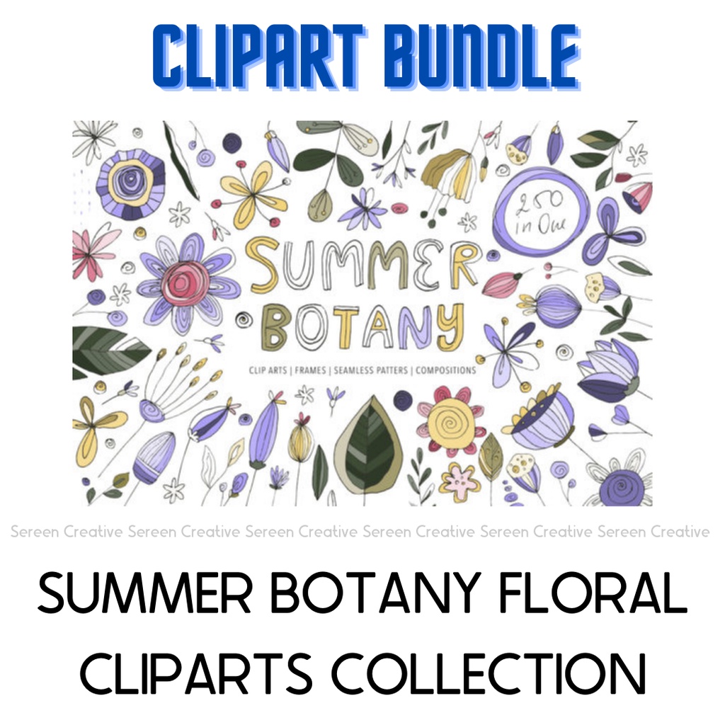 MC05 Summer Botany Floral Graphic Pack (Cliparts, vector, illustrations ...