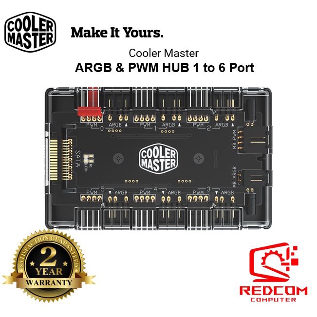 Cooler Master Masterfan ARGB And PWM Hub | 6 Ports X 4 Pin PWM | 6 ...