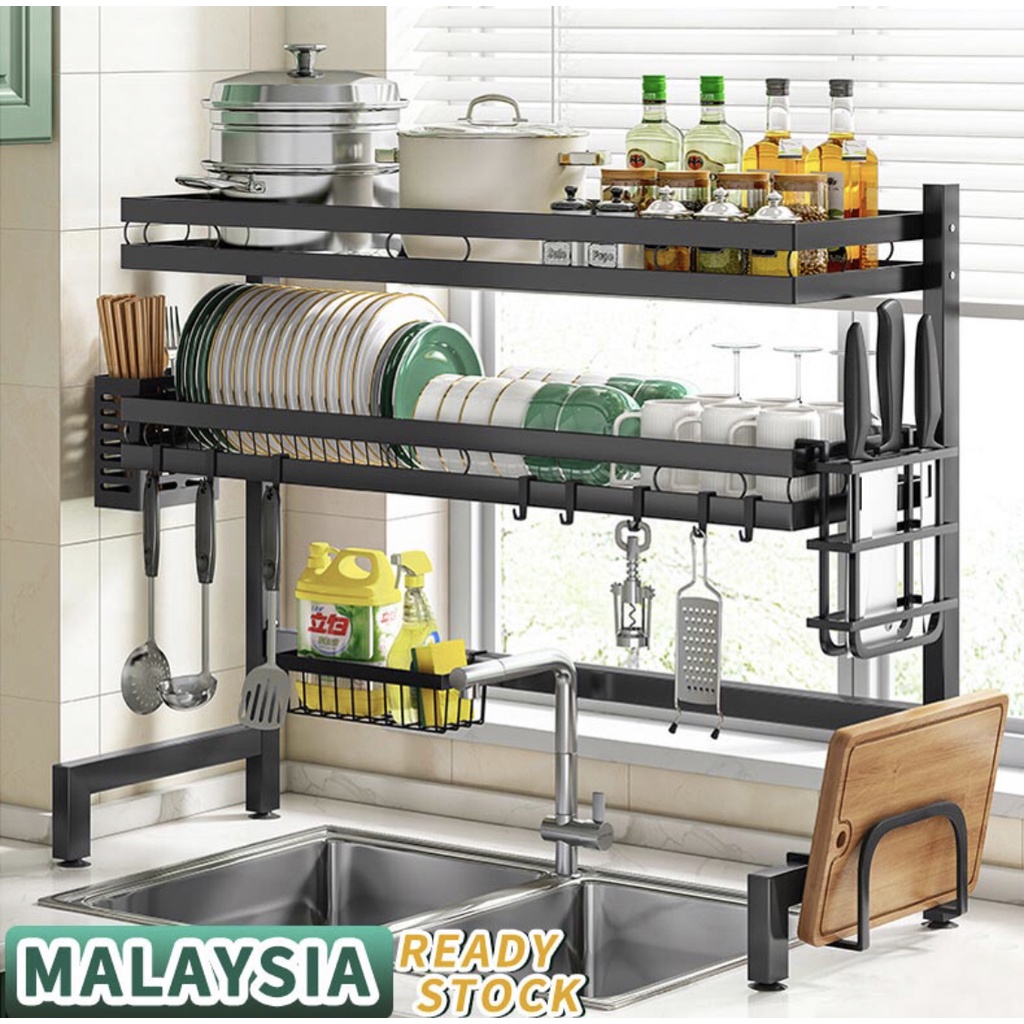 SMIY Dishwasher rack stainless steel sink dishwashing rack 1/2 layer