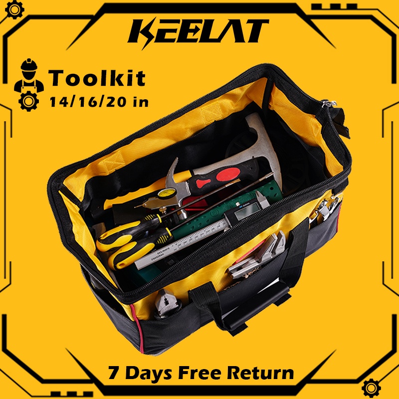 KEELAT 14"16"20" Inch Tool Bag Waterproof Electrician Bag Electrical