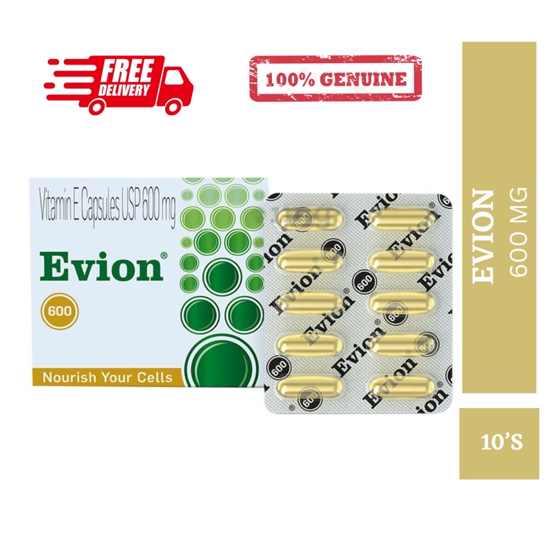 Evion Vitamin E Skin and Hair 600mg 10 Capsules 1 Strip Expiry
