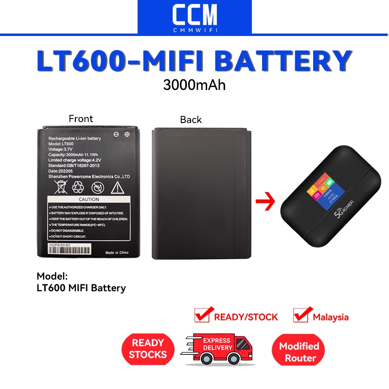 Bateri CCM LT600, bateri 3000mA, bateri litium MIFI | Shopee Malaysia