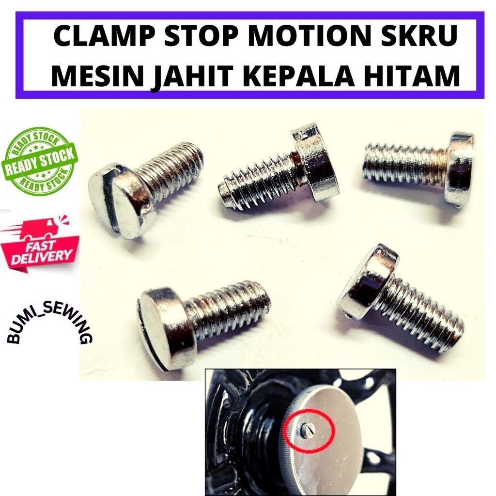 CLAMP STOP MOTION SKRU MESIN JAHIT KEPALA HITAM/ CLAMP STOP MOTION