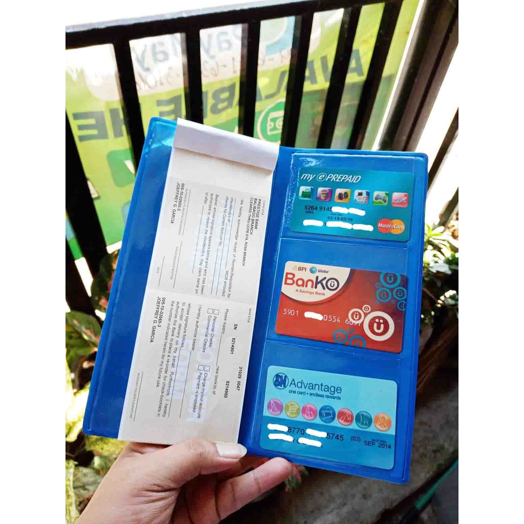 Cheque book holder/ Cheque book protection/ (BLUE) pvc PLASTIC Shopee