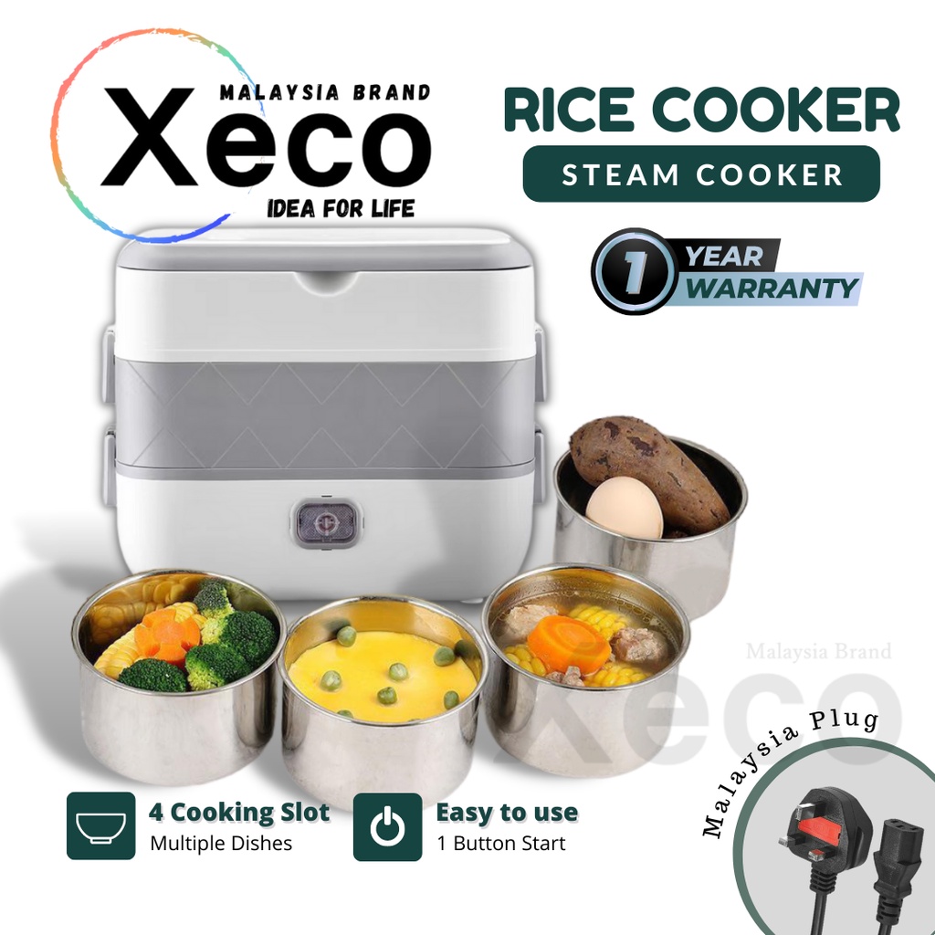 Portable Electric Lunch Box Heating Mini Rice Cooker Steamer Double ...