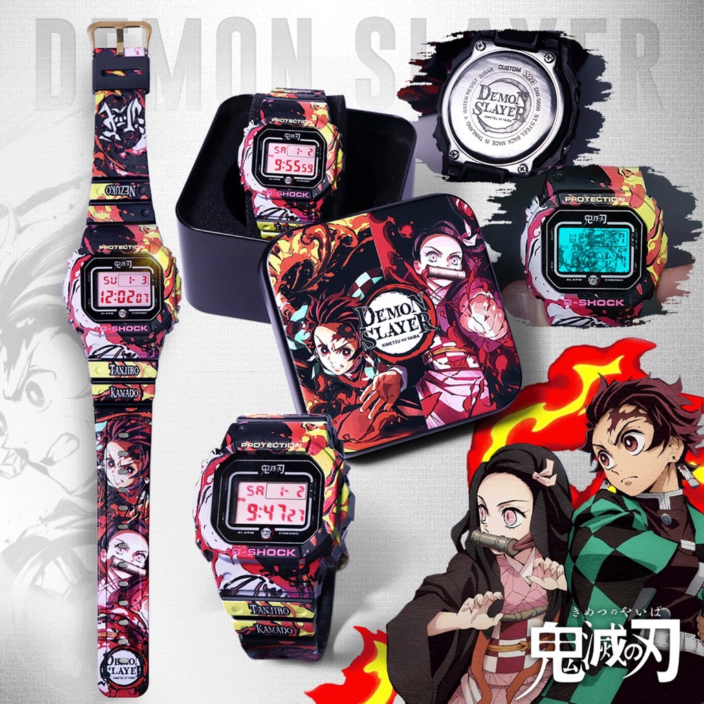 Jam G Shock Original Custom DW5600 design Anime Demon Slayer | Shopee ...