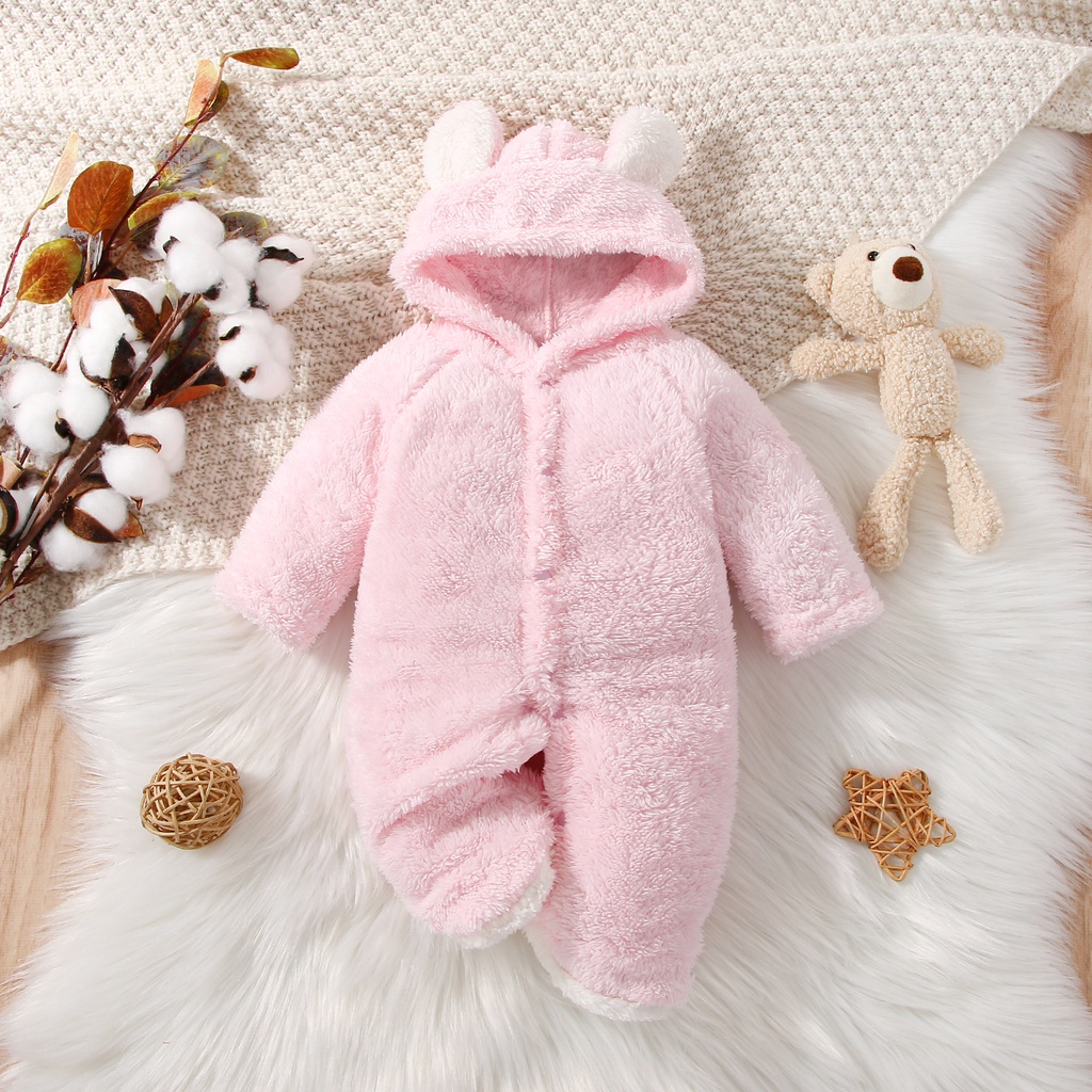 Pijamas Para Bebes 12 Meses Baby Boy Girl Bear Ears Footed Hooded