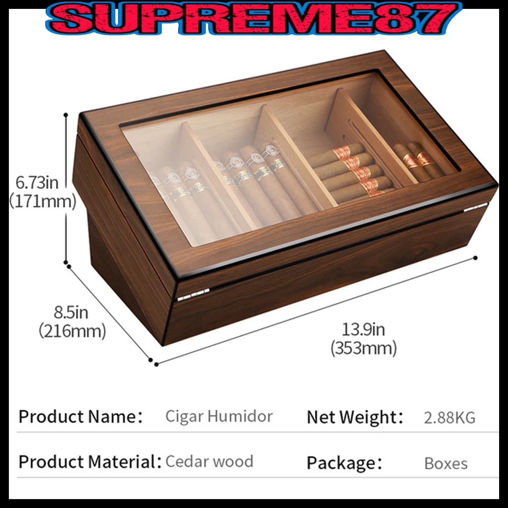 Lubinski 50 Sticks humidor case cedar wood baking lacquer perspective