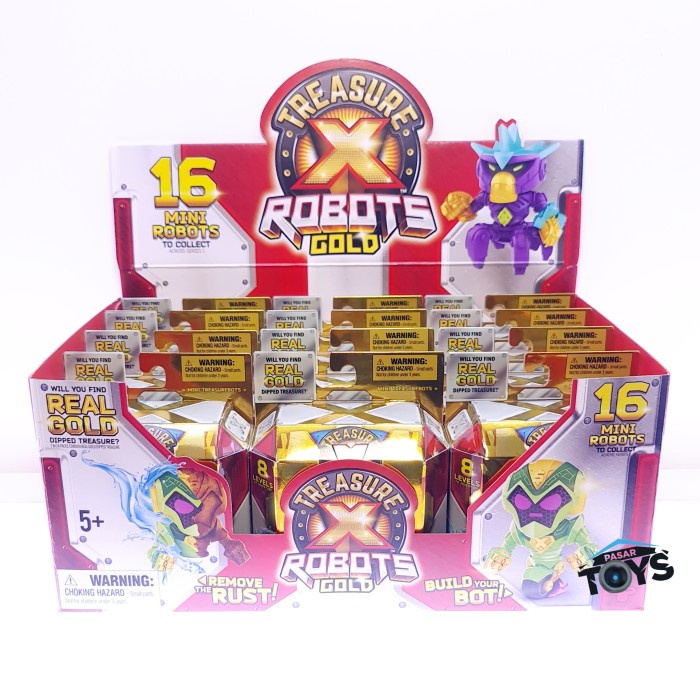 Treasure X Robots Gold - Mini Robots To Discover. Remove The Rust, Build  Your Bot, 16 To Collect. Will You Find Real Gold Dipped Treasure?, Boys,  Toys