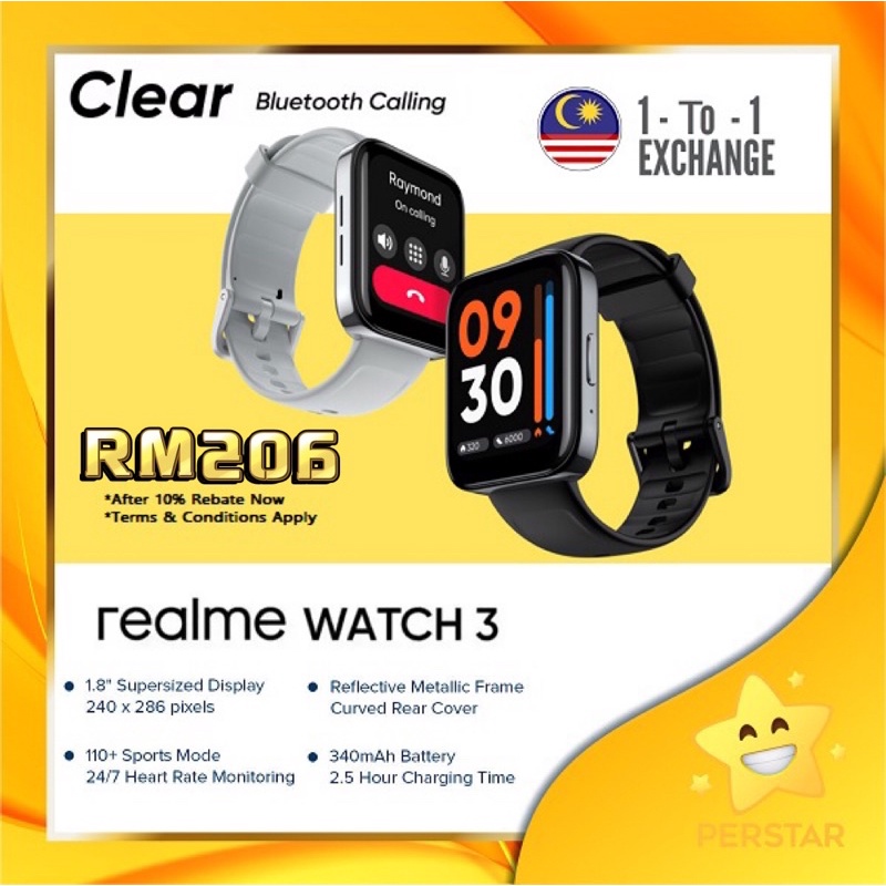 [ 11 Exchange ] realme Watch 3 Clear Bluetooth Calling Allday