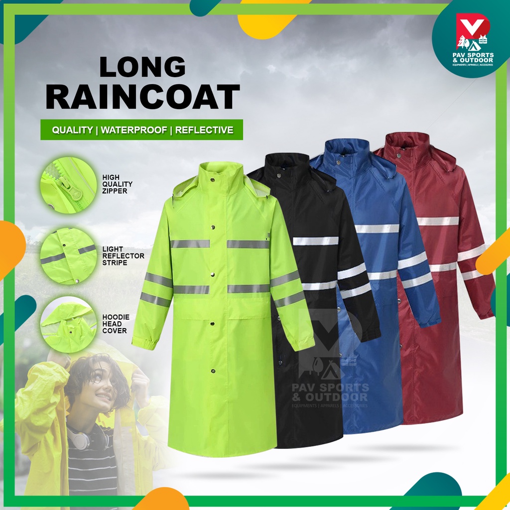Raincoat Baju Hujan Safety Rain Protective Cloth Waterproof Thick Nylon Outdoor Light Reflector Shopee Malaysia