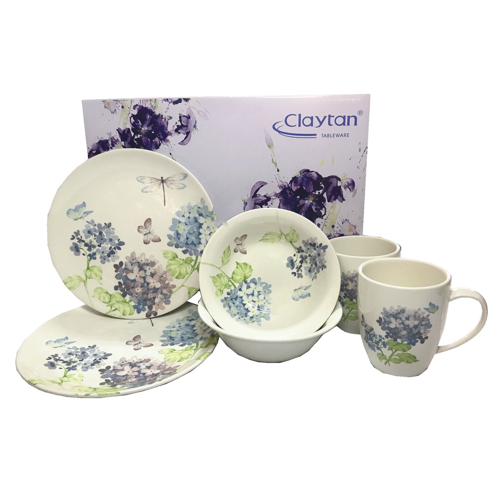 Claytan 1802FS New Hydrangea Garden 6Pcs Set Sarapan Pasangan | Couple ...