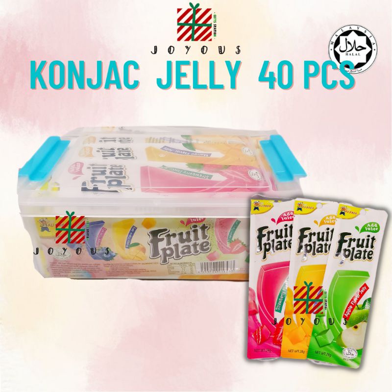 40pcs Fruit Plate Konjac Jelly Mix (Apple /Strawberry /Blueberry /Mango
