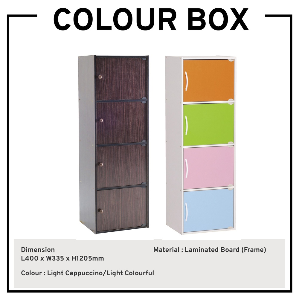 Colour Box with 4 Door Storage Box Storage Cabinet | Shopee Malaysia