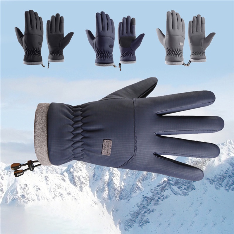 Winter Warm Ski Gloves Men Outdoor Sports Gloves Touchscreen Anti Slip
