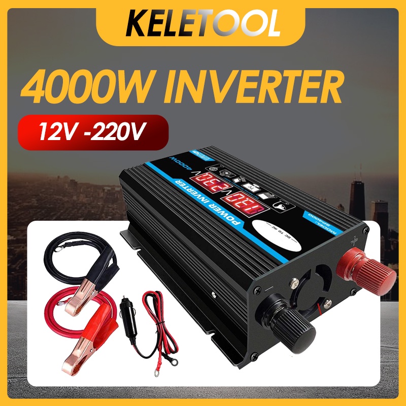 Portable 4000W high-power power inverter small car inverter intelligent ...