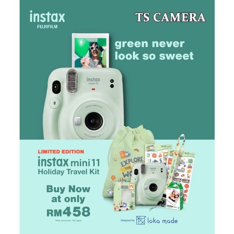 NEW MINI 11 HOLIDAY TRAVEL KIT FUJIFILM INSTAX MINI 11 NEW INSTANTS