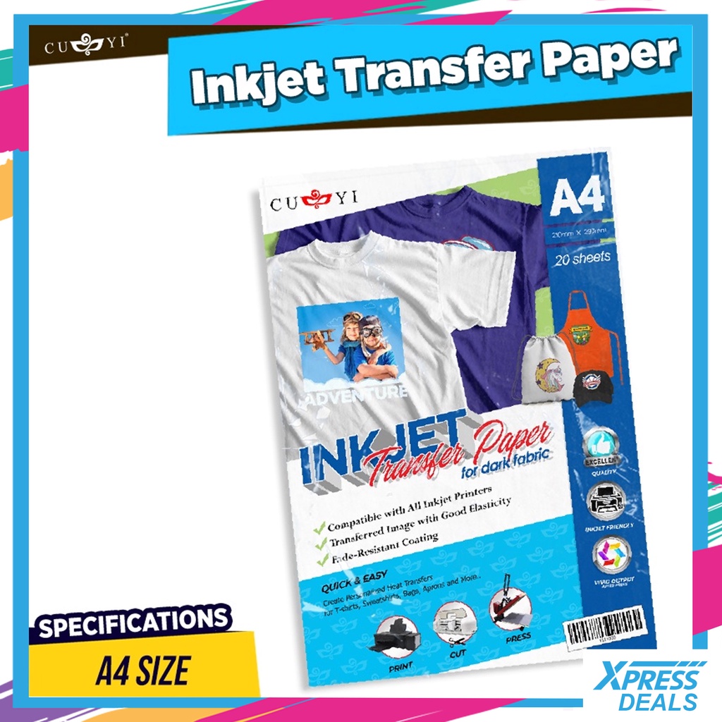 Xpress Deals | CUYI A4 Size Dark Transfer Paper (20 Sheets /Pack ...