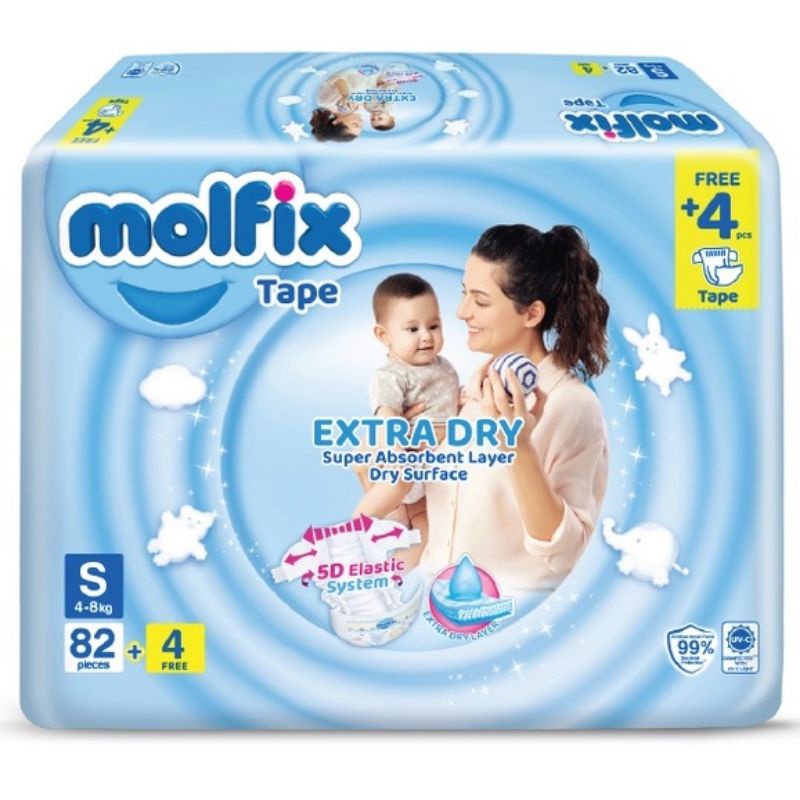 Molfix Extra Dry Tape Diapers - Size S | Shopee Malaysia