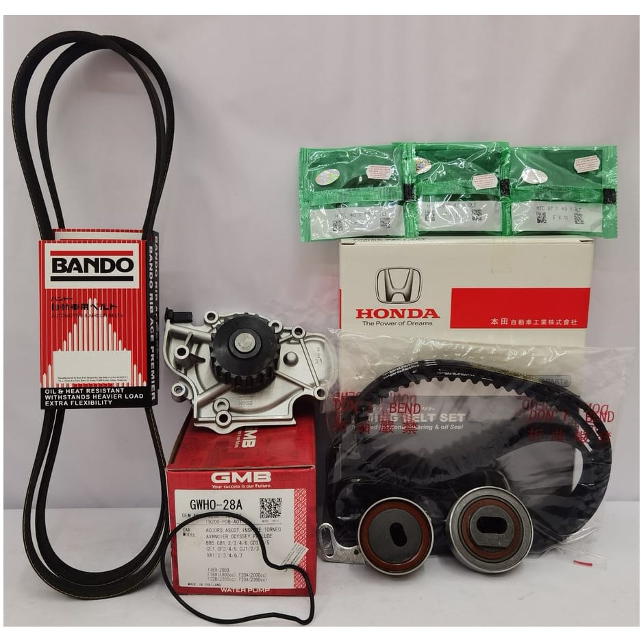 Timing Combo Kit Set+Fan Belt+Water Pump for Honda Accord SM4 SV4 2.0 (1SET) '113RU24 & 70RU16