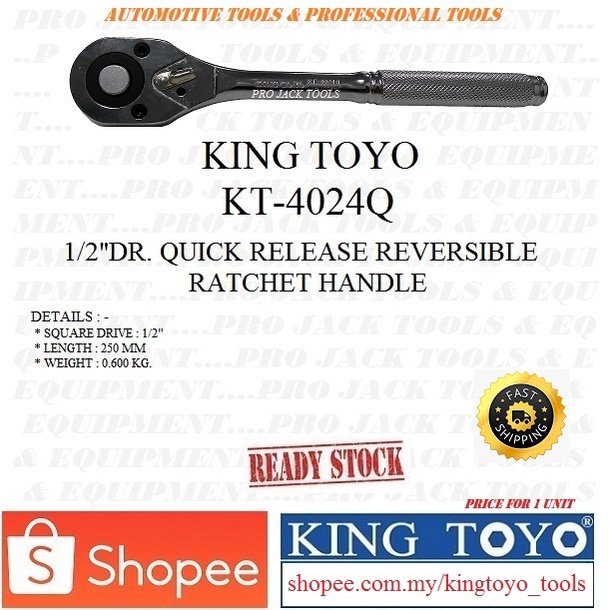 KT4024Q Original KING TOYO 1/2"Dr. Quick Release Reversible Ratchet