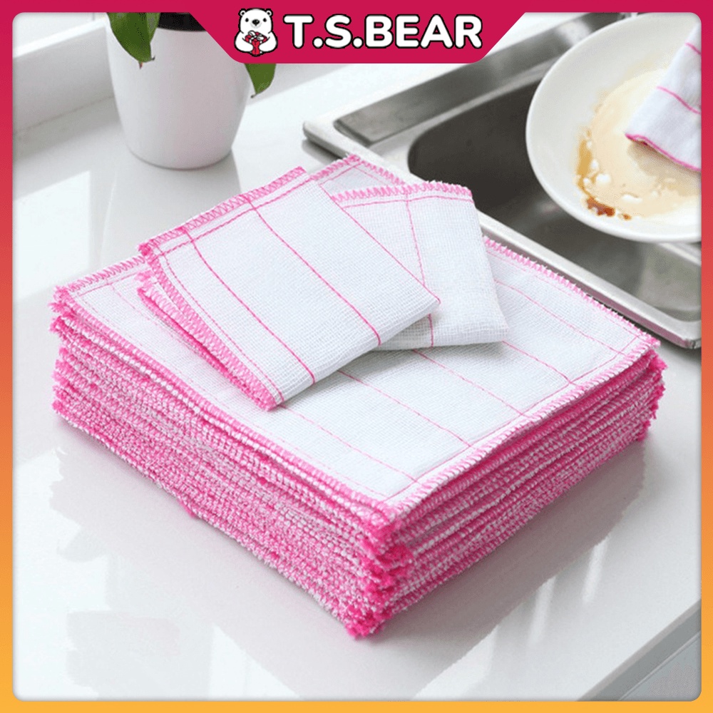 Kitchen Cloth Towels Cotton Dishcloth Super Absorbent Reusable Cleaning