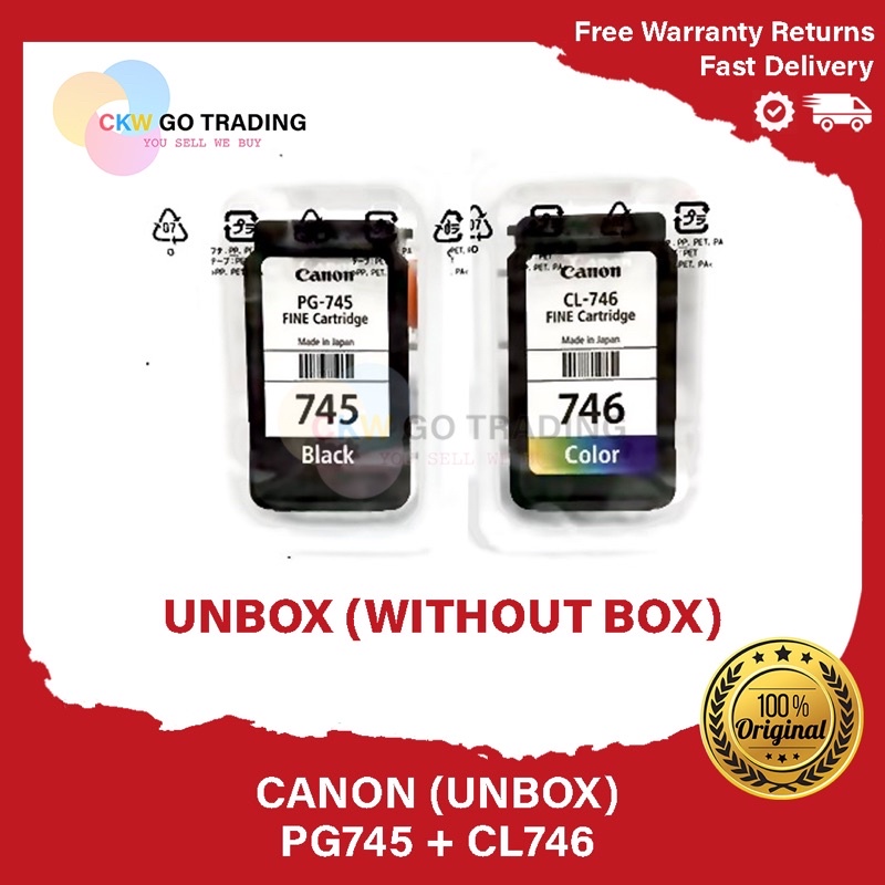 Brand New Canon Pg 745 745s 745xl 745 Canon Cl 746 746s 746xl 746 Without Box Sales Shopee 0361