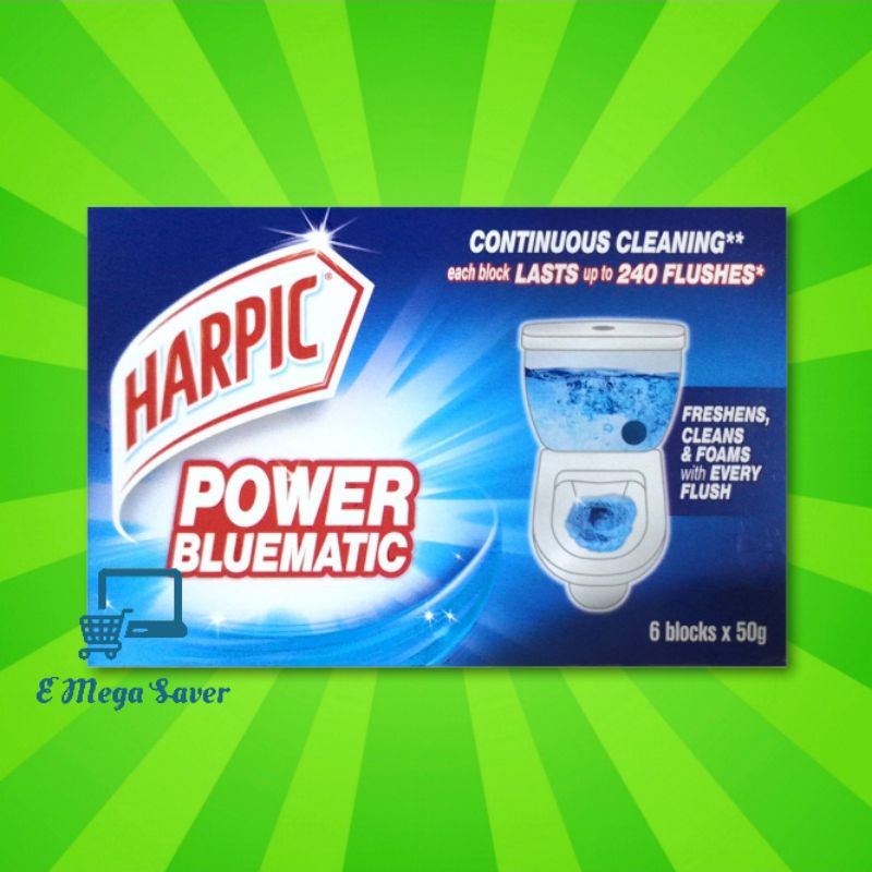 Harpic Power Bluematic InCistern Toilet Bowl Cleaner Block 50g x 6s