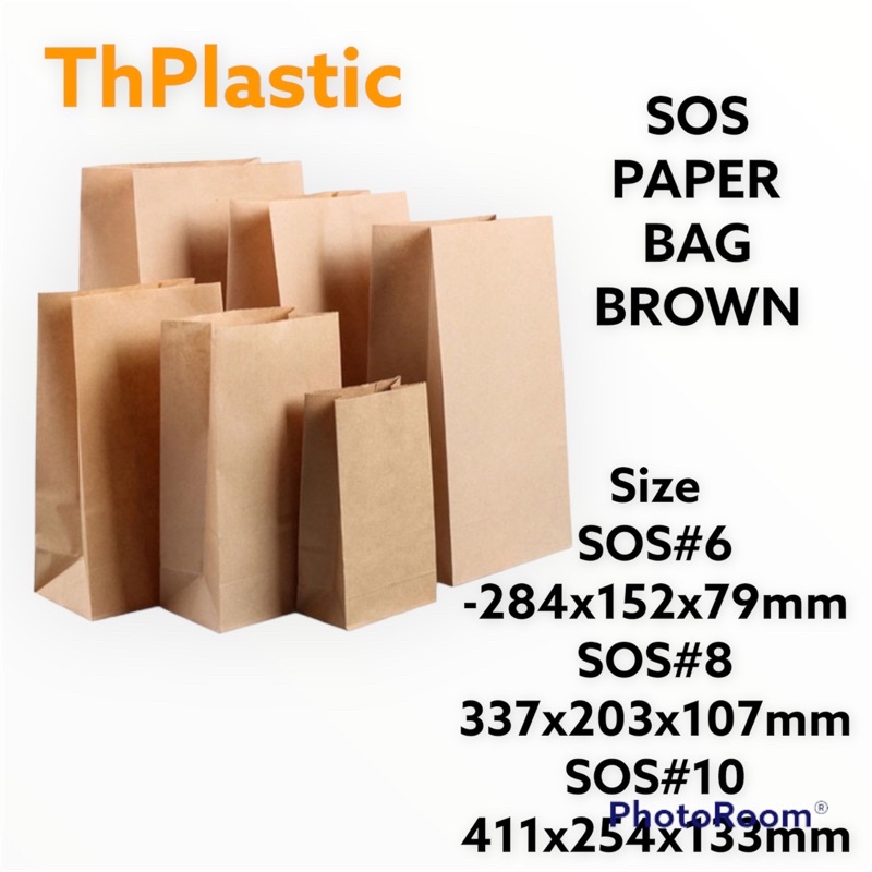 SOS Paper Bag 6 8 10Food Grade Paper Bag brand PAPER TOP Shopee
