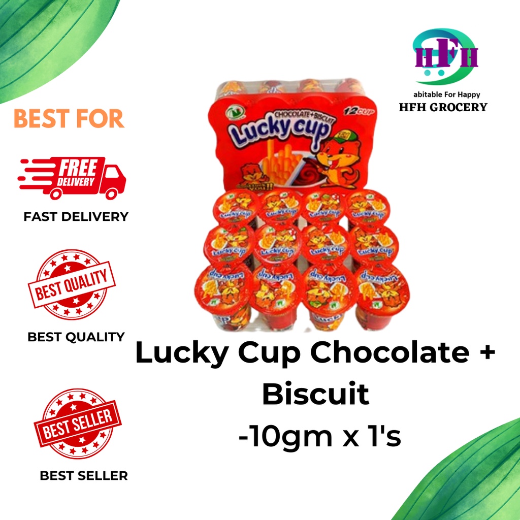 🔥Lucky Cup Chocolate + Biscuit (10gm x 1's)🔥