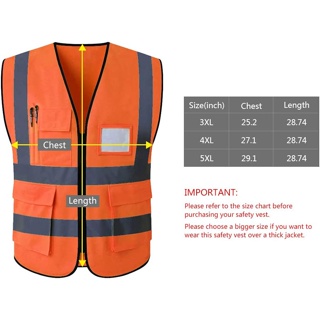 LOEBUCK Safety vest, reflective ANSI level 2 high visibility vest, with ...