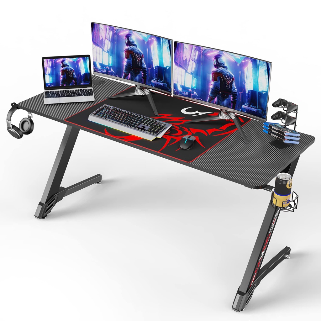 160cm Ergonomic Gaming Computer Desk ZShaped Home Office Gaming Desk