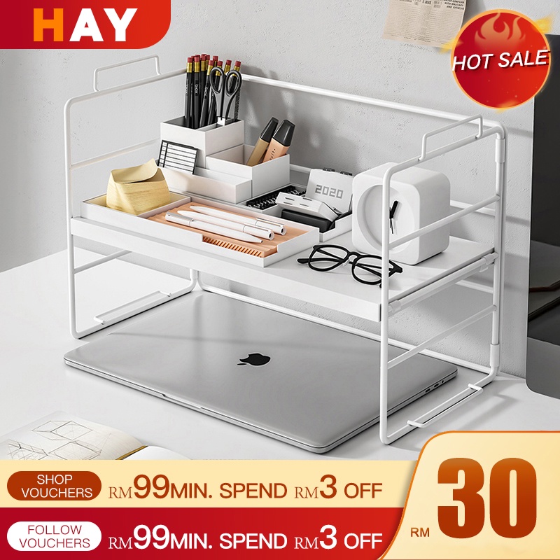 Desktop Shelf Organizer Adjustable Storage Rack Tabletop Organiser