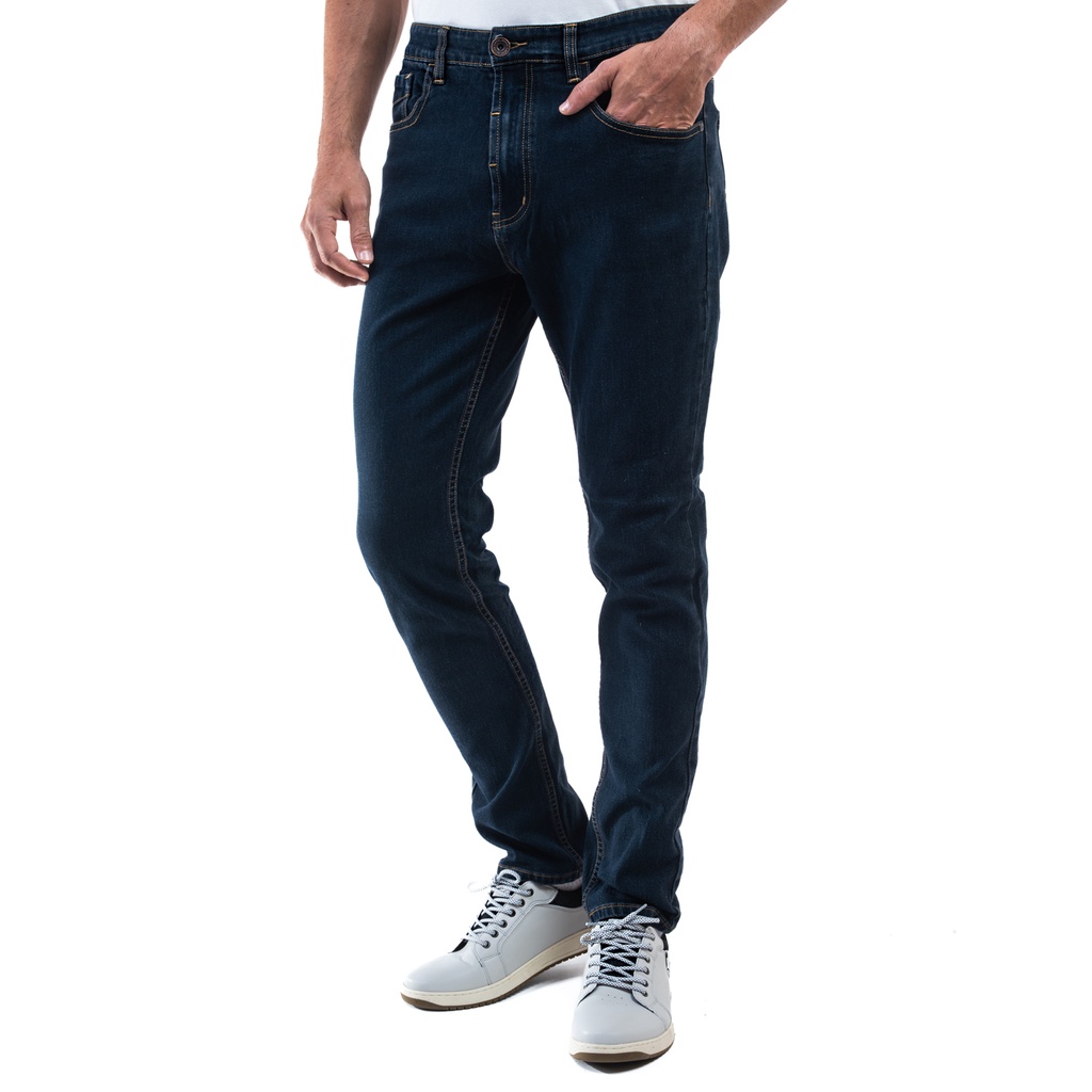 camel active Men Jeans 802 Regular Fit in Cotton Stretch with 5 Pockets Navy Blue Washed 9-802AW22JNB473