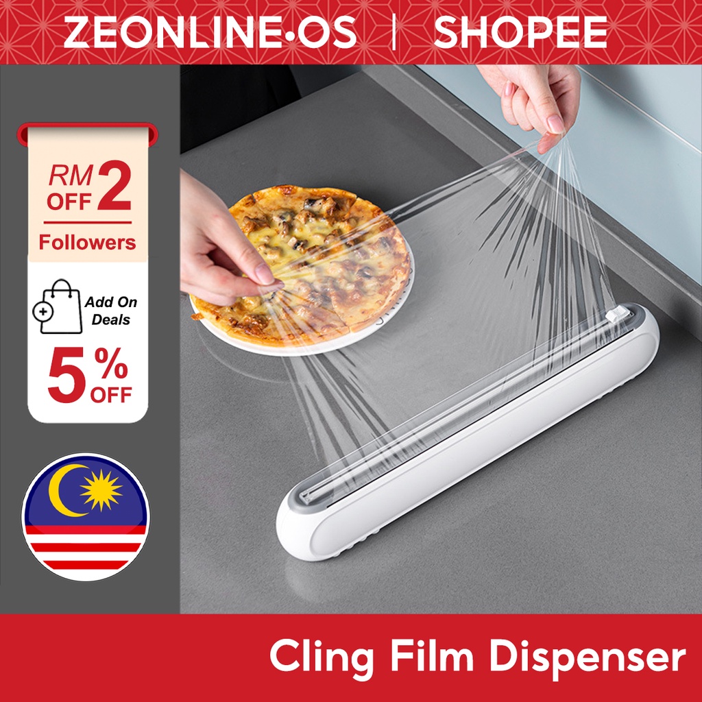 Cling Wrap Dispenser Roll Case Plastic Wrap Dispenser Cutter