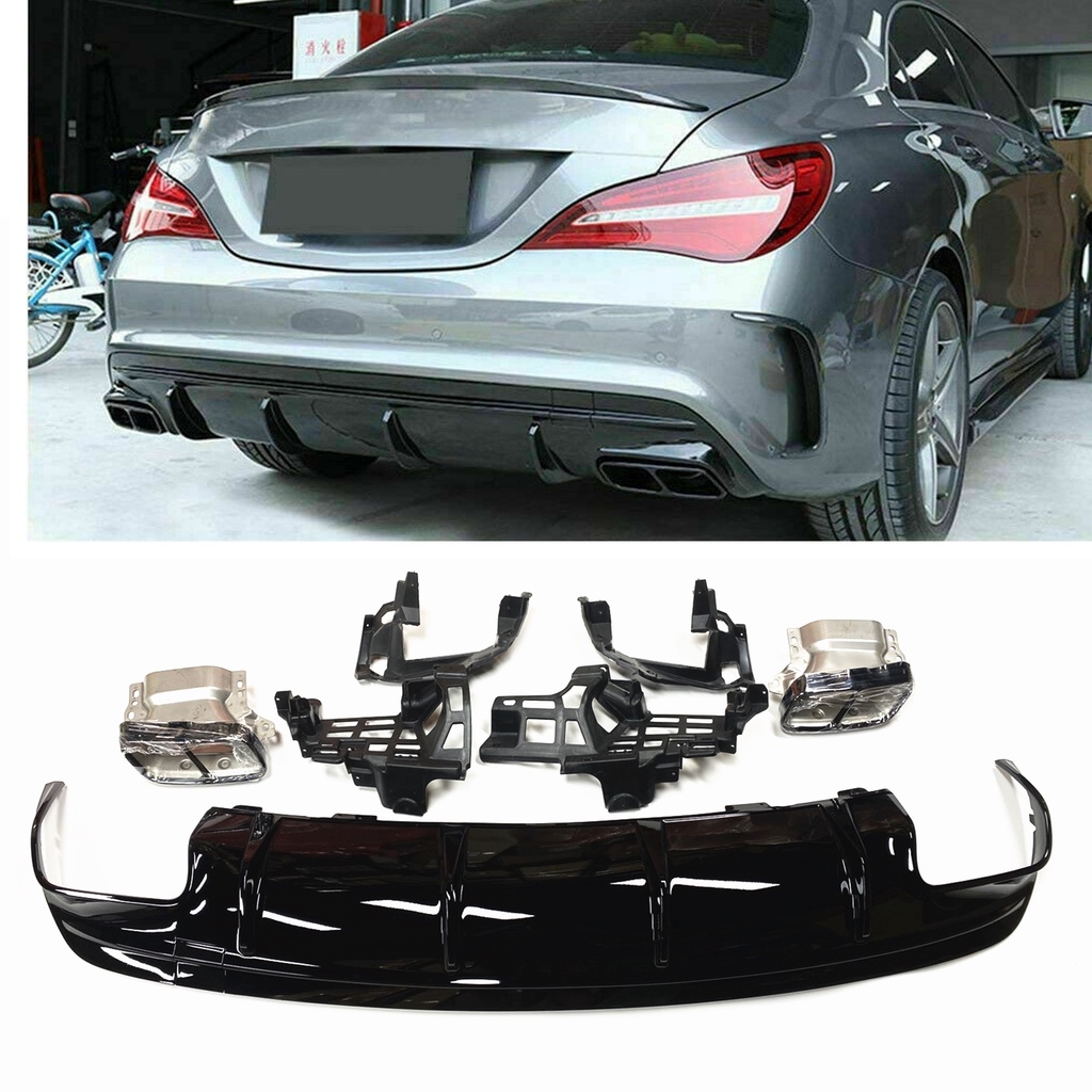 Car Body Kit For Mercedes Benz W117 CLA200 CLA45 2013-2019 Black Rear ...