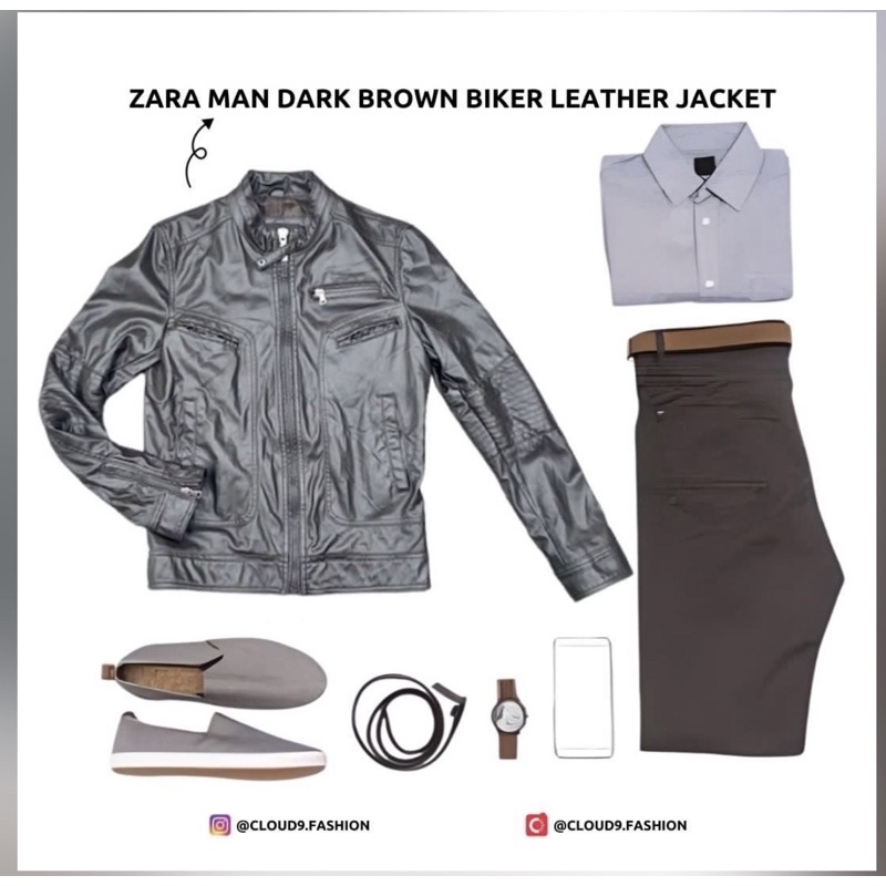 Zara man leather jacket Shopee Malaysia