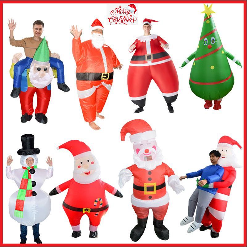 Christmas Inflatable Costume Adults Kids Santa Claus Tree Carnival