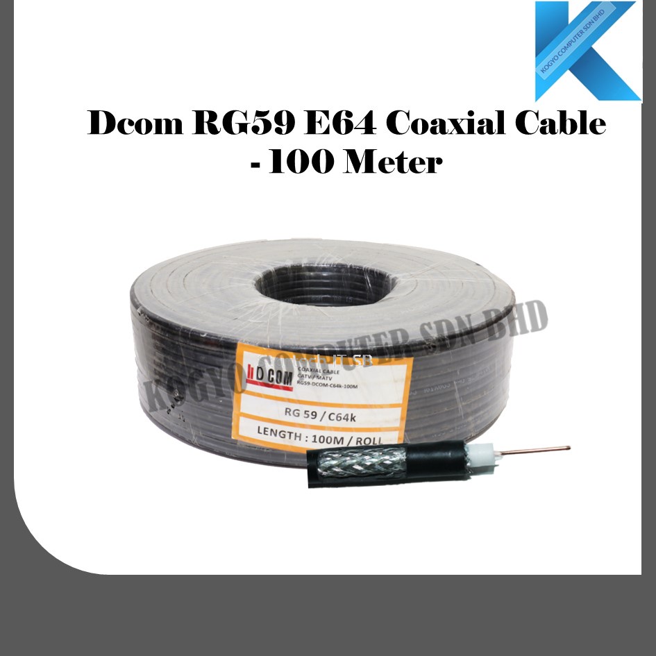Dcom RG59 E64 Coaxial Cable - 100 Meter | Shopee Malaysia