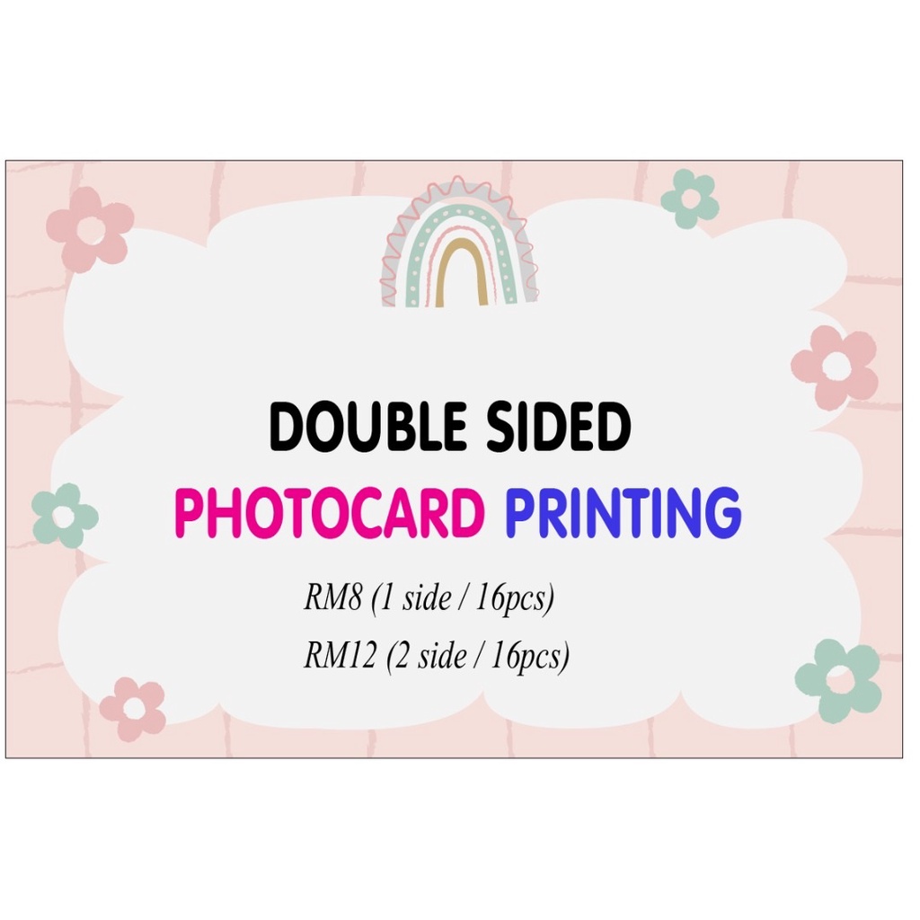 DOUBLE SIDED PHOTOCARD PRINTING (with or without CORNER) | Shopee Malaysia