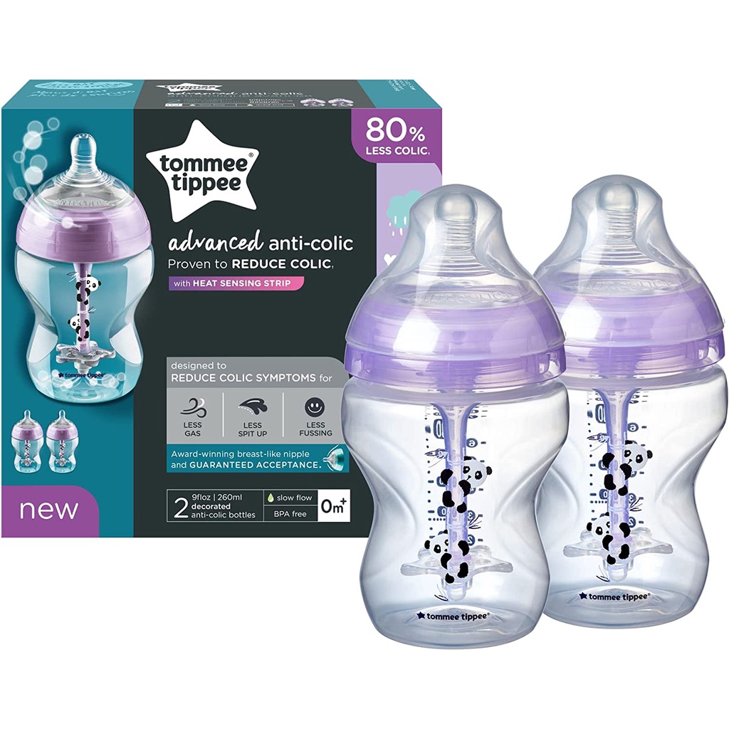 Tommee Tippee Advanced AntiColic With Heat Sense Strip 9oz/260ml Panda
