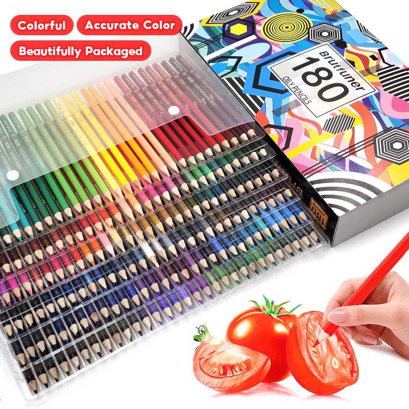 Brutfuner 180 Colors Oil Pencils Set 48/72/120/180 Colors Professional ...
