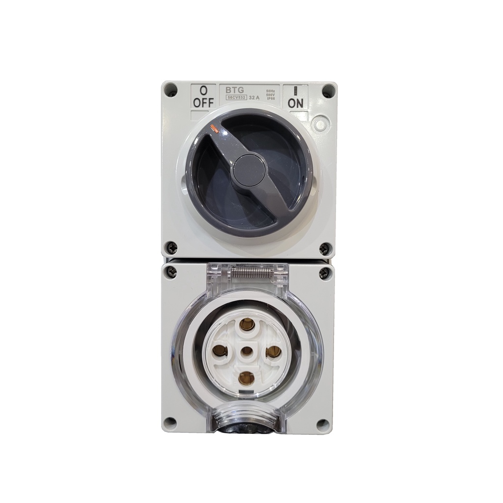 BTG 56CV532 5Pin 32A IP66 Weather Proof Surface Mounting Switched ...