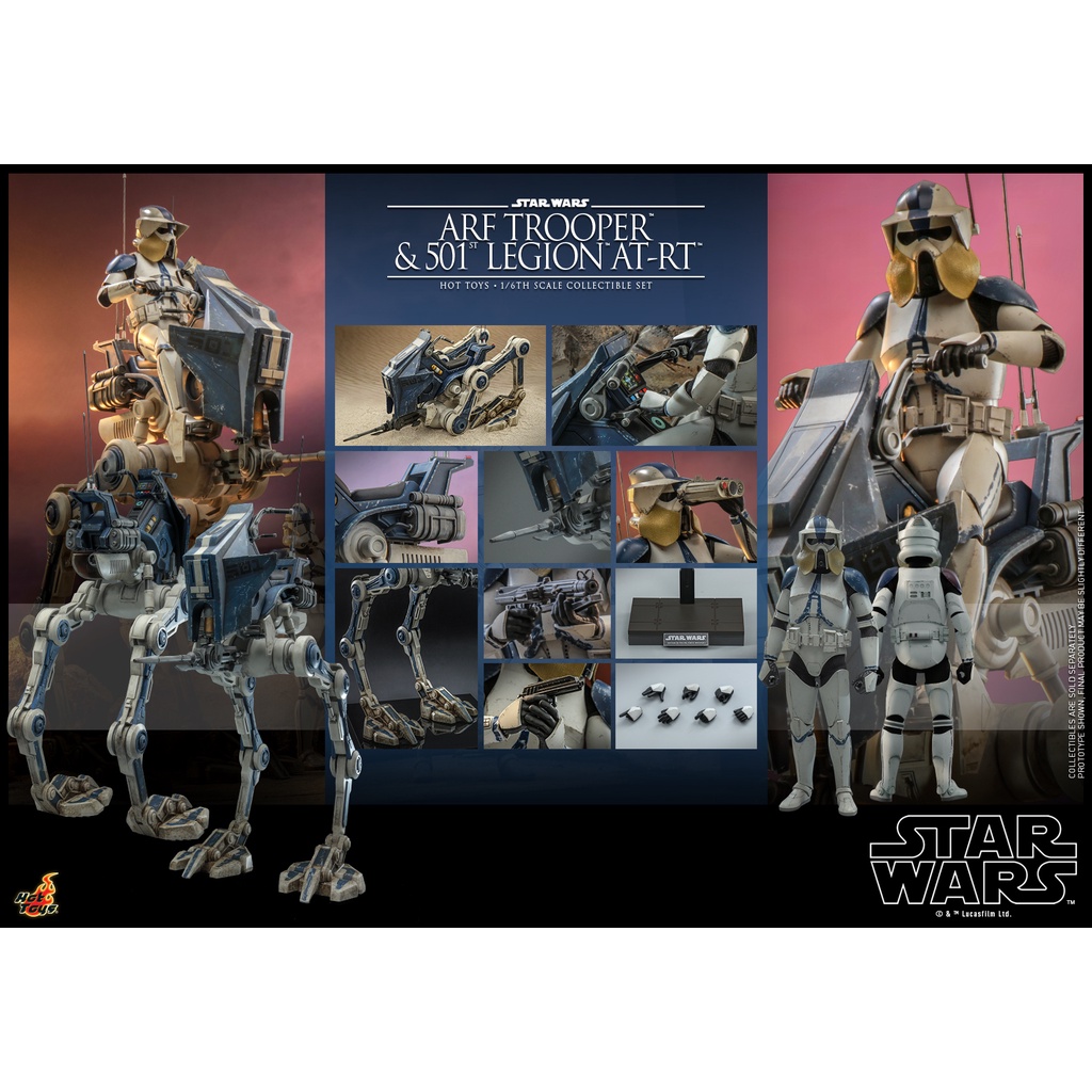 Hot Toys P.O TMS091 Star Wars The Clone Wars 1 6th scale ARF Trooper and 501st Legion AT RT Collectible Set Shopee Malaysia