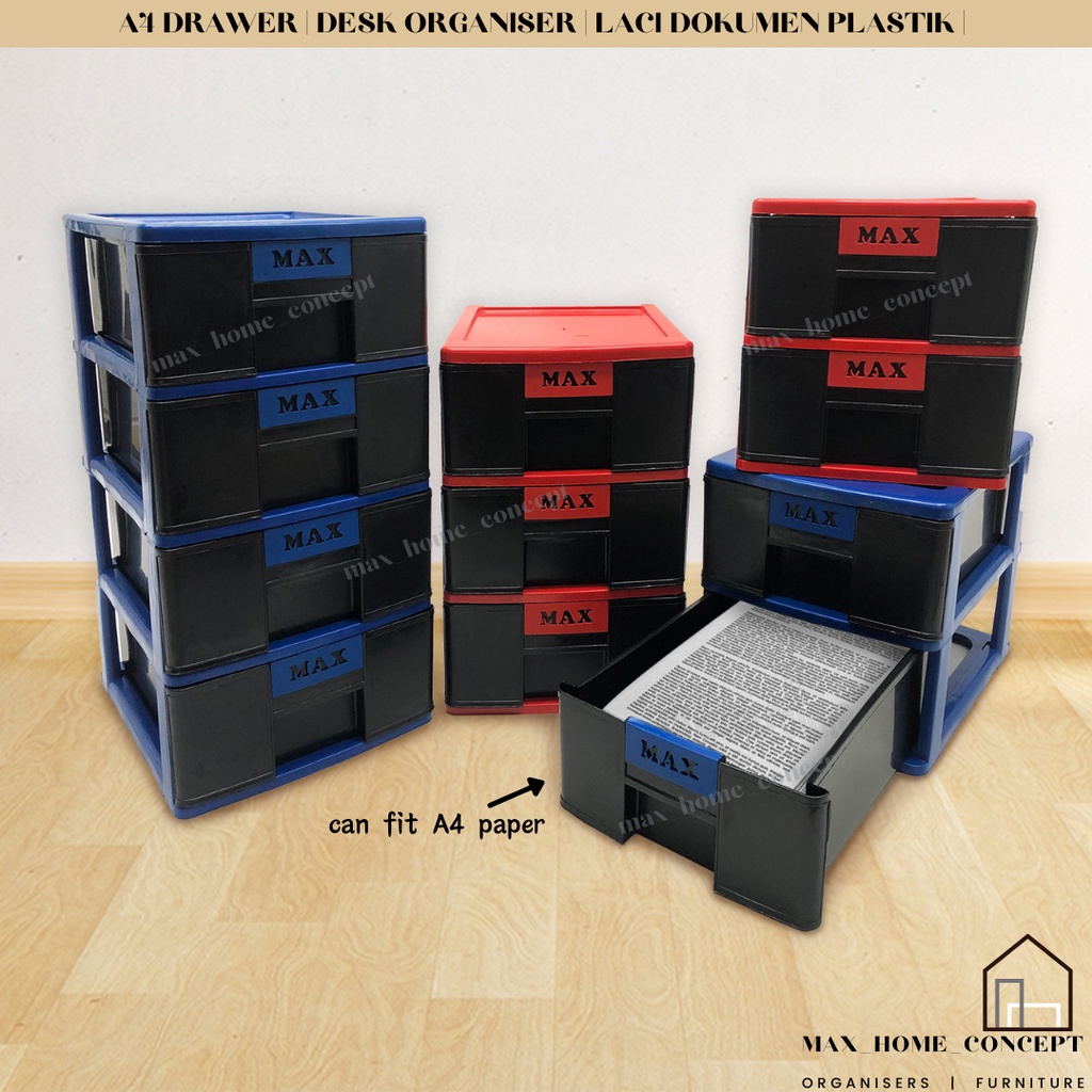 MAXONIC A4 SIZE DRAWER (2/3/4 TIER) DOCUMENTS' STORAGE DRAWER