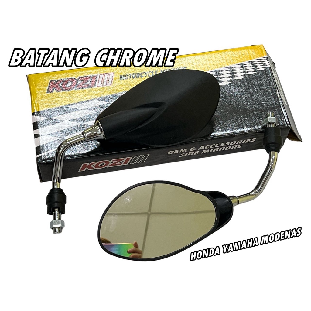 SIDE MIRROR YAMAHA / HONDA / MODENAS / SYM BENTUK Y125Z WARNA CHROME